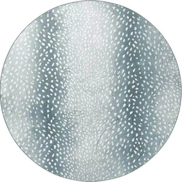 8' x 8' Round Shag Handmade Non Skid Area Rug - Gray Gazelle