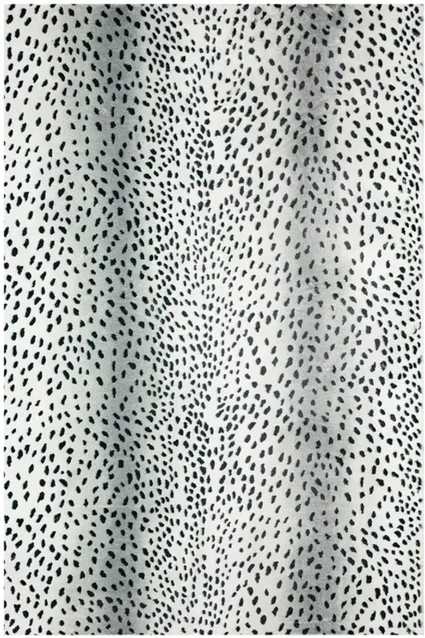 5' x 8' Gazelle Print Shag Handmade Non Skid Area Rug - Black