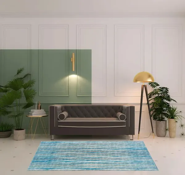 5' x 7.5' Tufted Handmade Area Rug - Blue Ombre