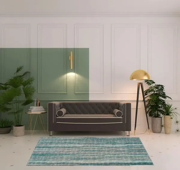 5' x 8' Tufted Handmade Polyester Area Rug - Blue Ombre