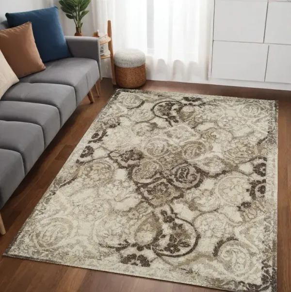 5' x 8' Oriental Area Rug - Brown