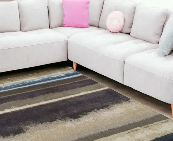 10' x 13' Abstract Area Rug - Beige And Brown