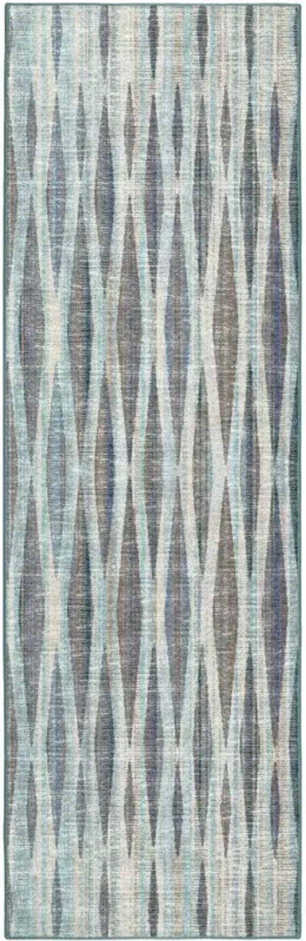 12' x 2.5' Modern Ombre Hand Tufted Runner Rug - Blue And Ivory