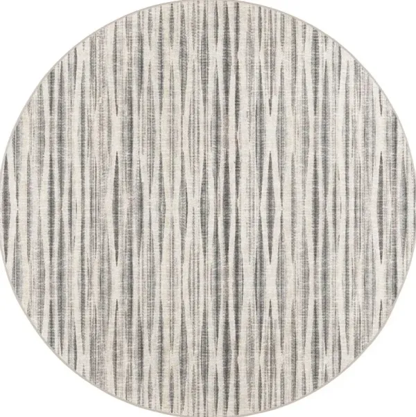 6' Round Ombre Tufted Handmade Area Rug - Ivory