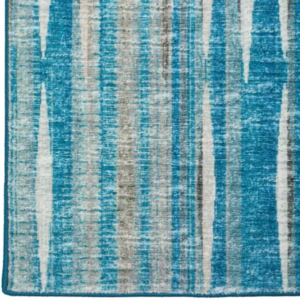 12' x 2.5' Ombre Hand Tufted Runner Rug - Blue And Ivory