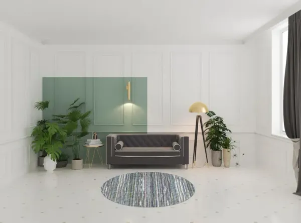 6' Round Ombre Tufted Handmade Area Rug - Purple