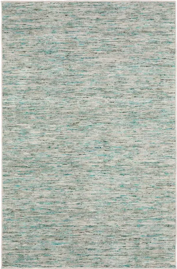 20' Wool Hand Loomed Runner Rug - Green And Ivory