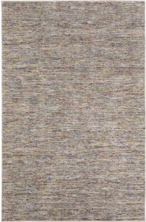 6' Square Wool Hand Loomed Handmade Area Rug - Gray Blue And Yellow