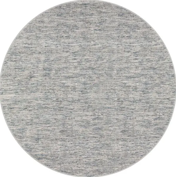 8' x 8' Round Wool Hand Loomed Handmade Area Rug - Blue