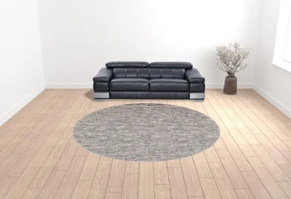 10' Round Wool Hand Loomed Handmade Area Rug - Black