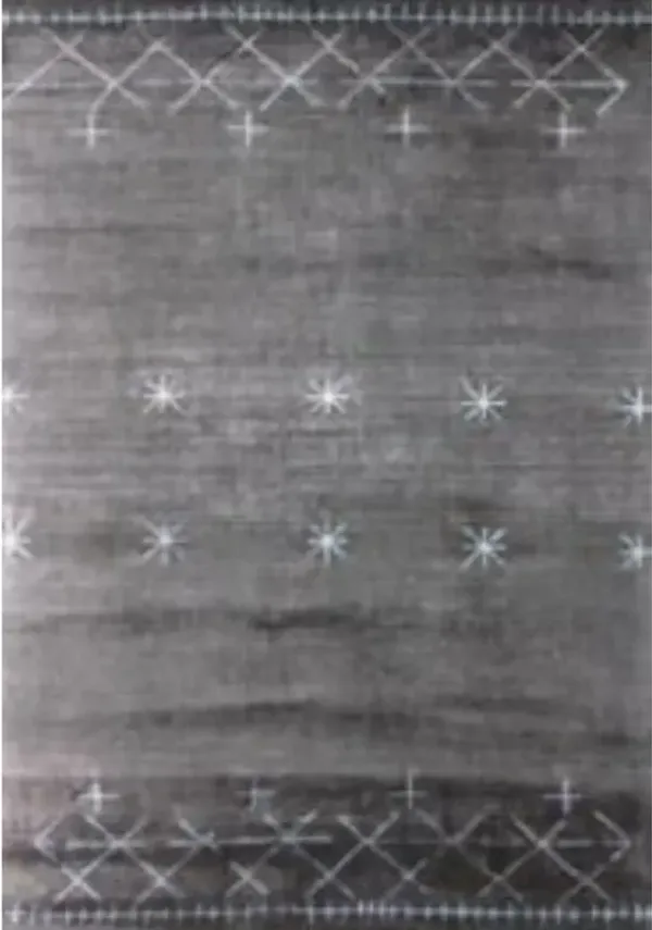 5' x 8' Abstract Ombre With Stars Hand Loomed Area Rug - Charcoal And Silver