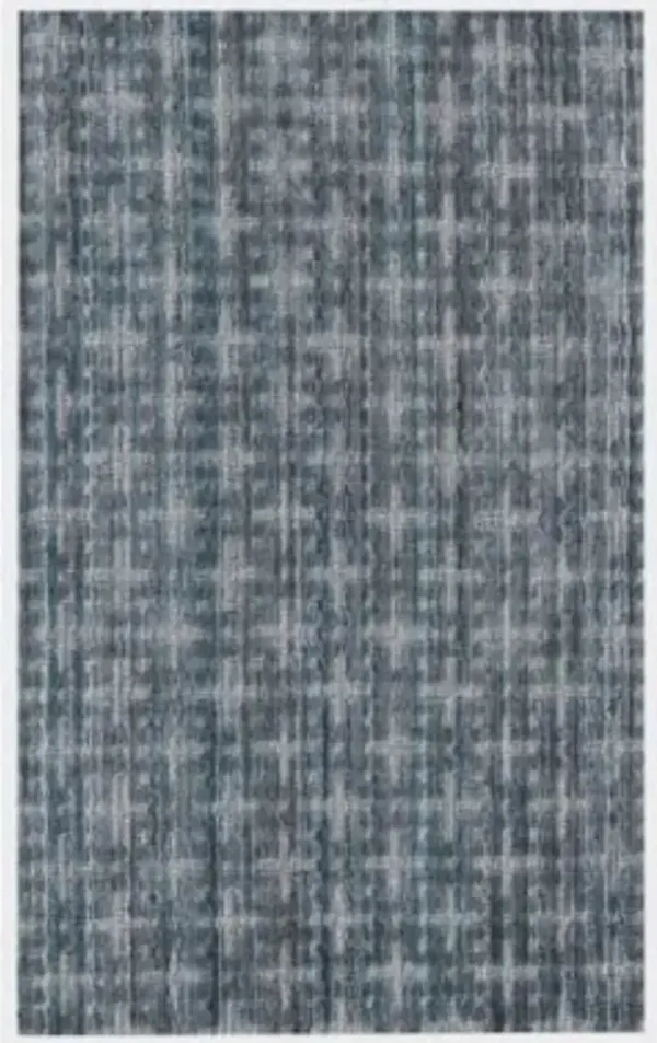 8' x 10' Charcoal Hand Loomed Area Rug - Blue And And