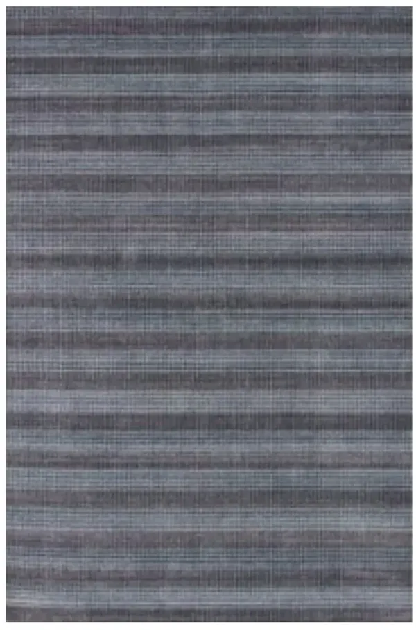 5' x 8' Hand Loomed Area Rug - Blue And Black