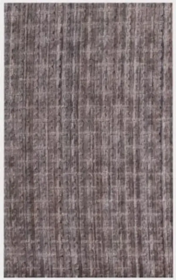 5' x 8' Plaid Cross Hand Loomed Area Rug - Rust And Tan