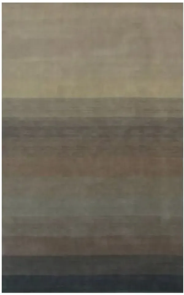 8' x 10' Hand Loomed Area Rug - Indigo And Tan