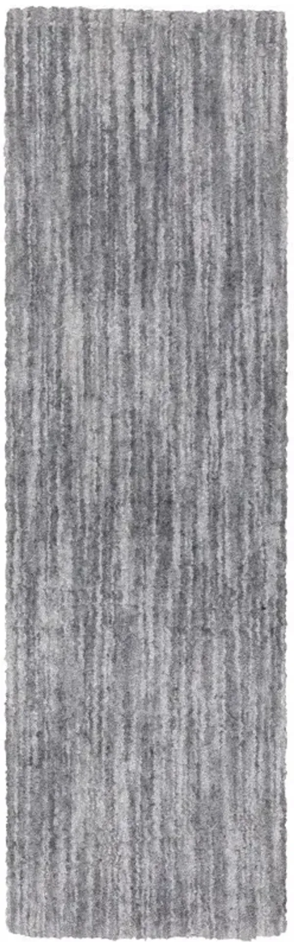 2' x 8' Shag Power Loom Stain Resistant Runner Rug - Gray