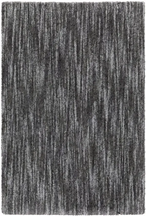 8' x 11' Shag Power Loom Stain Resistant Area Rug - Charcoal