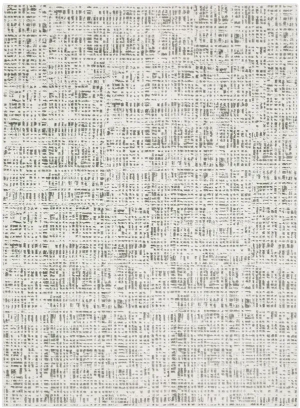 10' x 13' Abstract Power Loom Stain Resistant Area Rug - White And Gray