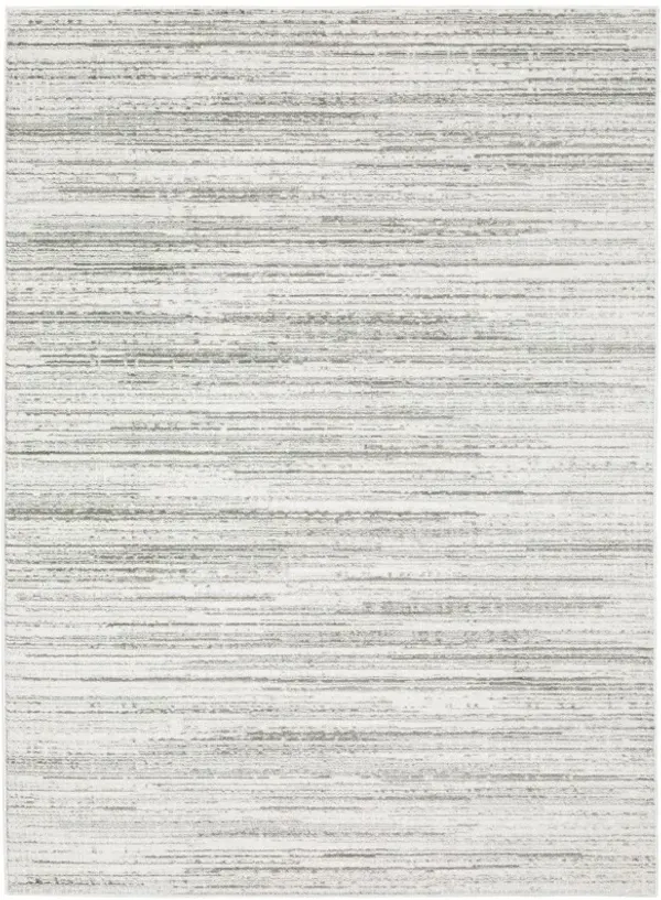 5' x 8' Abstract Power Loom Stain Resistant Area Rug - White And Gray