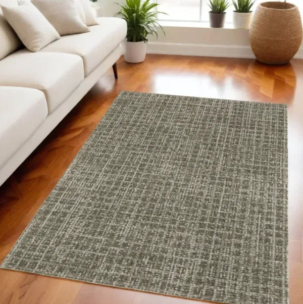5.3' x 7.6' Geometric Power Loom Area Rug - Gray