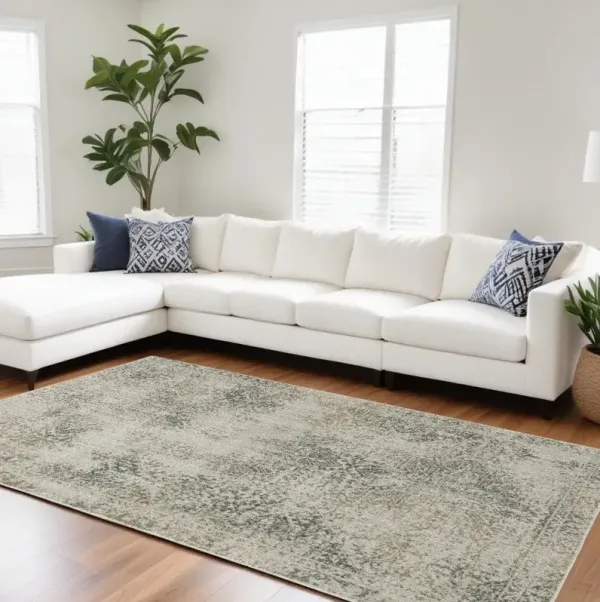 8' x 11' Oriental Power Loom Area Rug - Gray