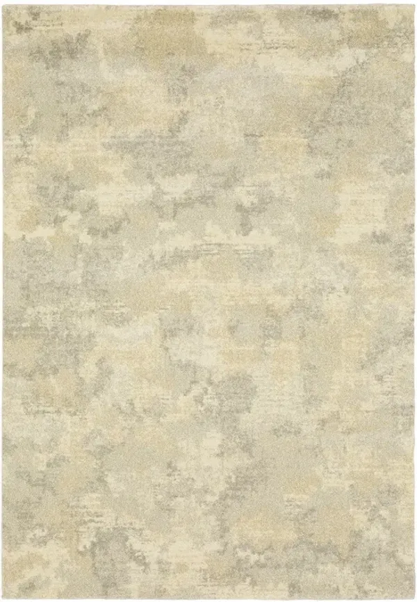 10' x 13' Abstract Power Loom Stain Resistant Area Rug - Gray Ivory Beige And Taupe