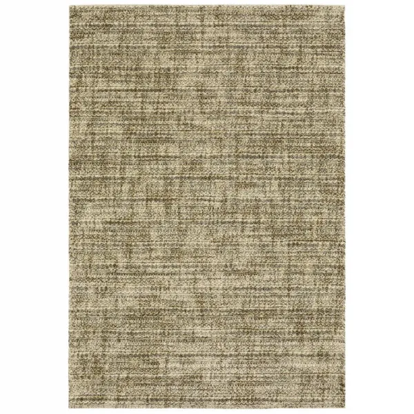 8' x 11' Abstract Power Loom Stain Resistant Area Rug - Beige Brown Tan And Blue Green