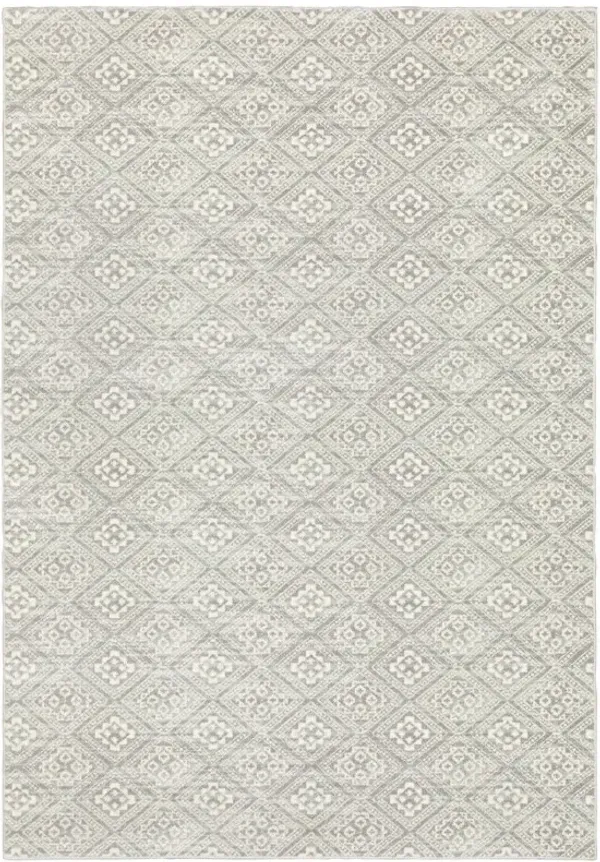 5' x 8' Geometric Power Loom Stain Resistant Area Rug - Gray