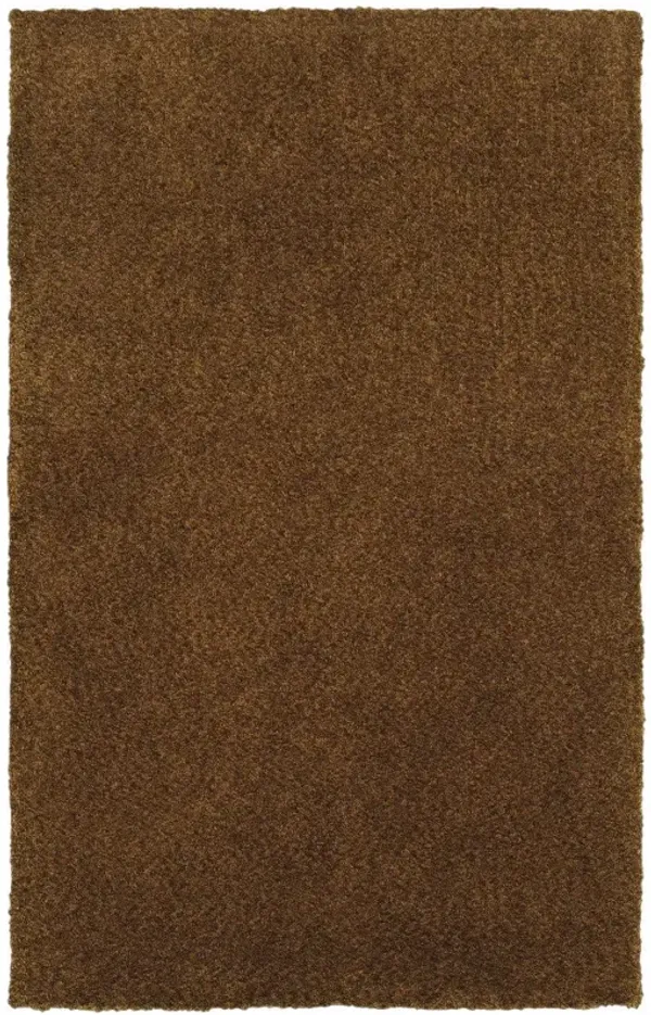 5' x 7' Shag Tufted Handmade Stain Resistant Area Rug - Brown