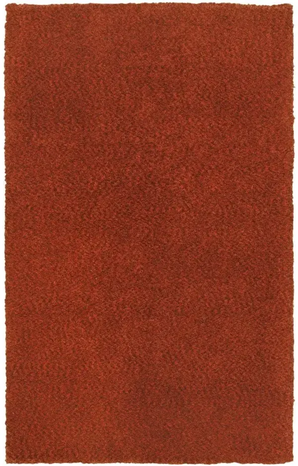 3' x 5' Shag Tufted Handmade Stain Resistant Area Rug - Rust Red