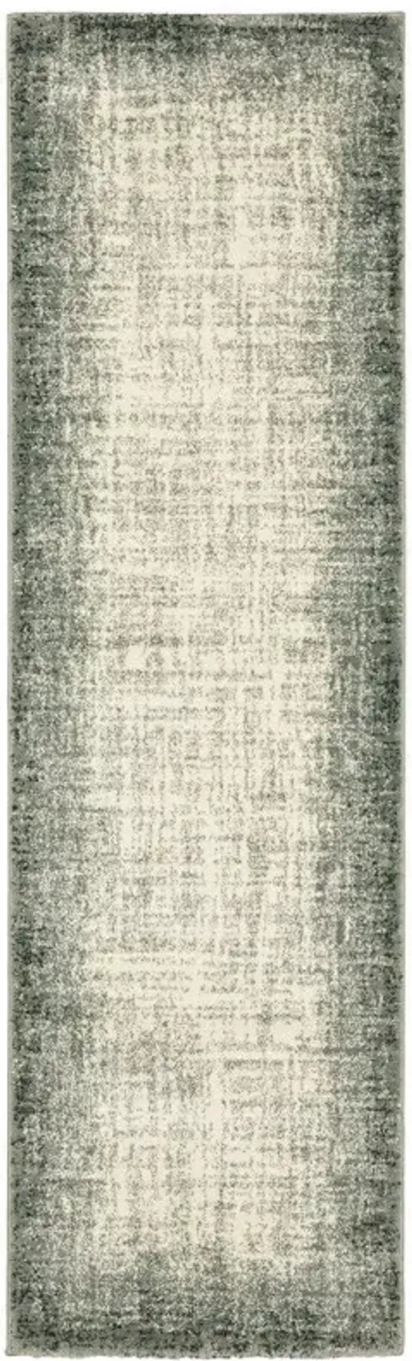 2' x 8' Power Loom Stain Resistant Runner Rug - Gray Beige And Blue