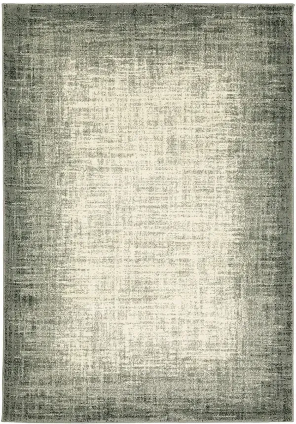 5' x 7' Power Loom Stain Resistant Area Rug - Gray Beige And Blue