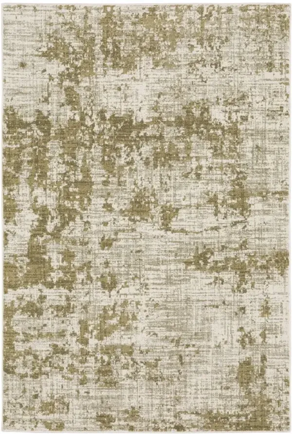 8' x 10' Abstract Power Loom Stain Resistant Area Rug - Beige Gold And Gray