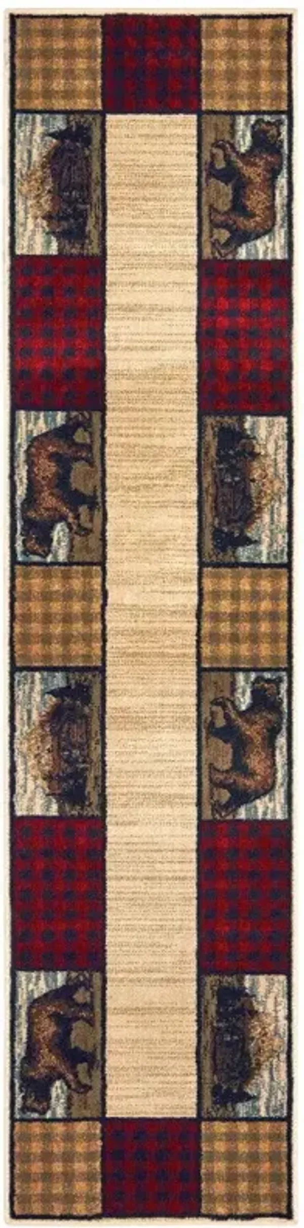 2' x 8' Southwestern Power Loom Stain Resistant Runner Rug - Ivory