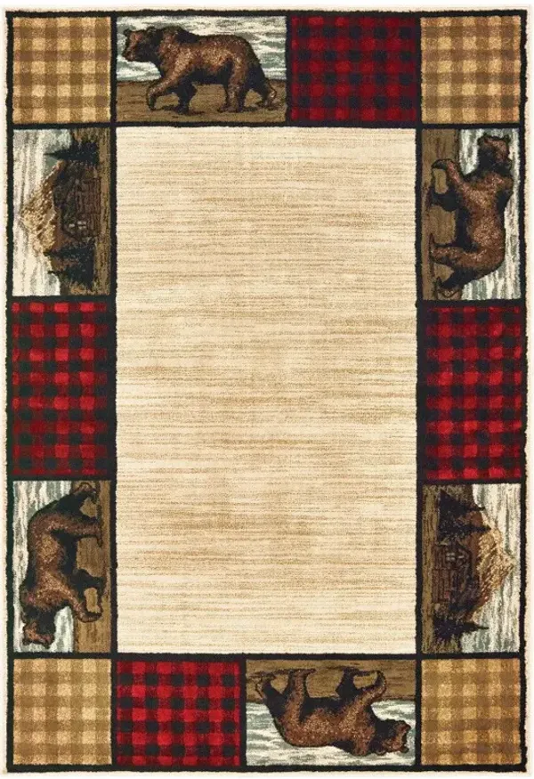 6' x 9' Southwestern Power Loom Stain Resistant Area Rug - Ivory
