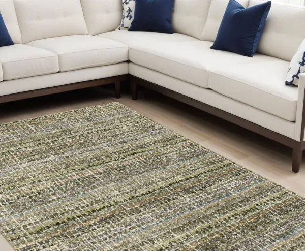 8.5' x 12.1' Power Loom Area Rug - Gray And Ivory