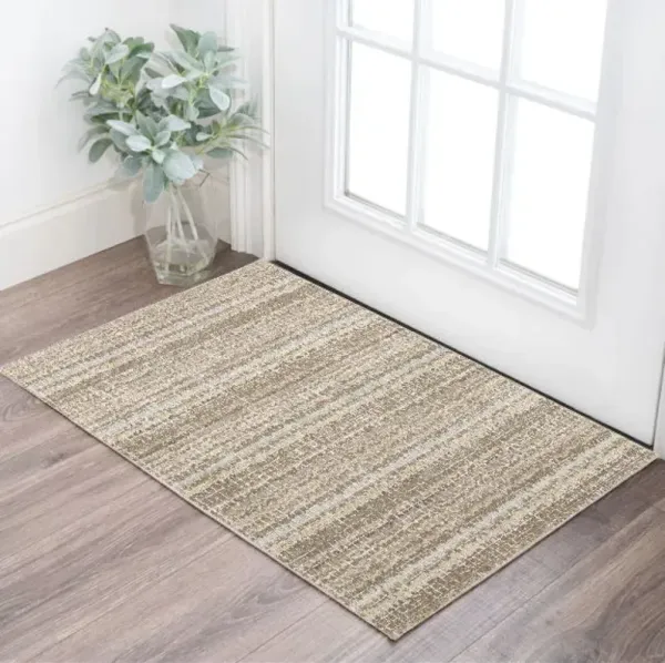 3.3' x 5.6' Abstract Power Loom Area Rug - Gray And Ivory