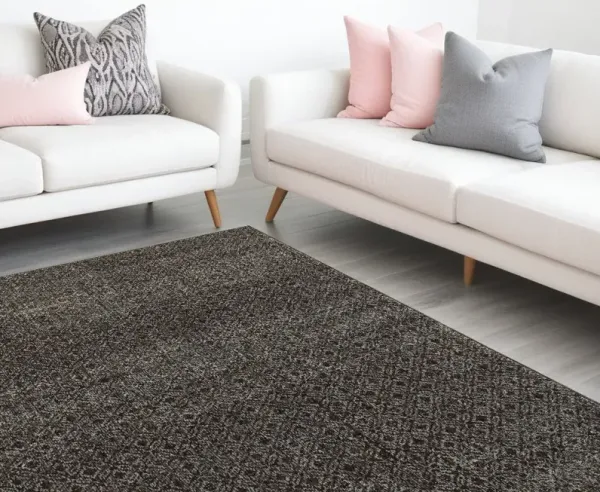 7' x 10' Geometric Power Loom Area Rug - Gray