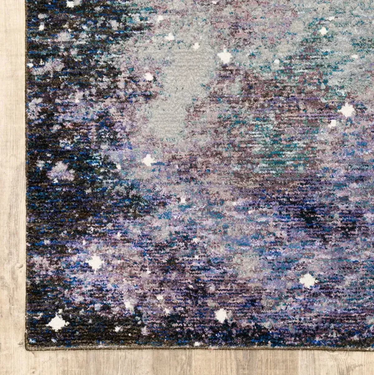 2' x 3' Abstract Power Loom Area Rug - Purple And Ivory