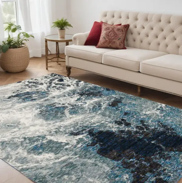 5.3' x 7.6' Abstract Power Loom Area Rug - Gray