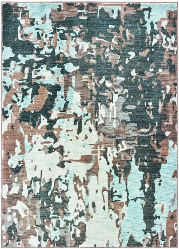 10' x 13' Abstract Power Loom Stain Resistant Area Rug - Gray And Blue