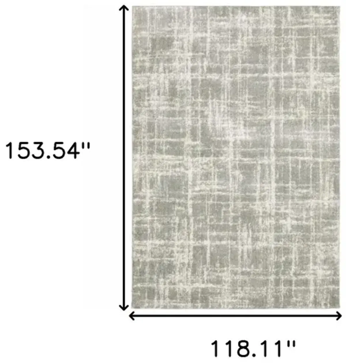 10' x 13' Abstract Shag Power Loom Stain Resistant Area Rug - Gray And Ivory