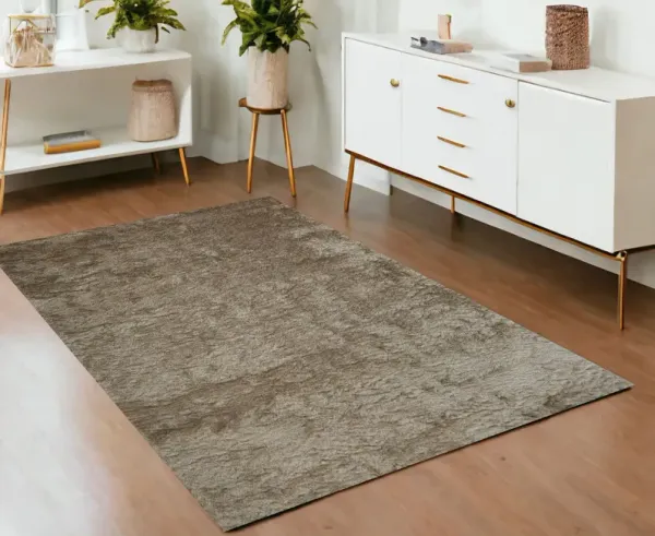 4' x 6' Shag Tufted Handmade Area Rug - Tan And Taupe