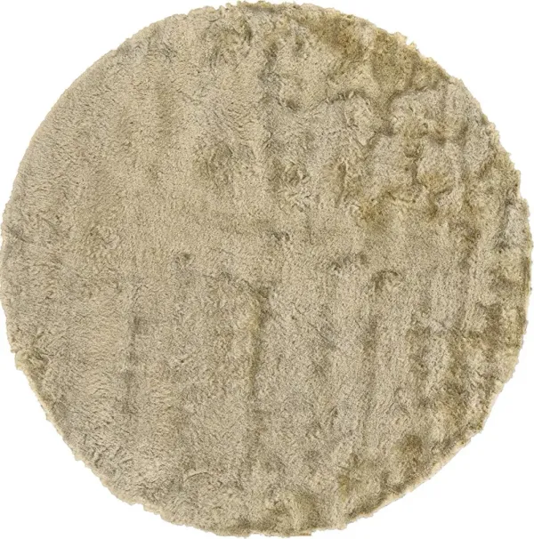 10' Round Shag Tufted Handmade Area Rug - Tan And Taupe