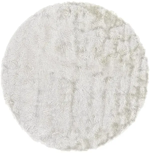 10' Round Shag Tufted Handmade Area Rug - White