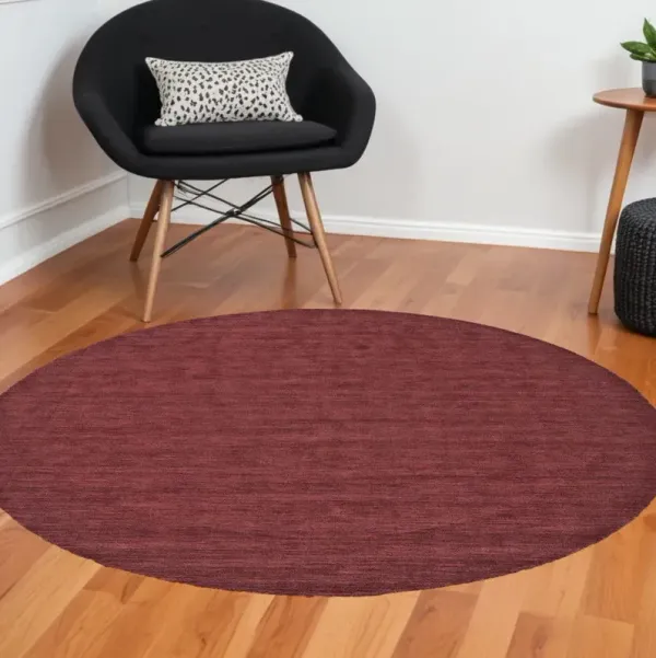 10' Round Wool Hand Woven Area Rug - Red