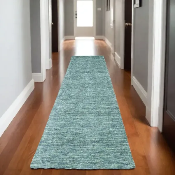 8' Runner Hand Woven Runner Rug - Gray And Blue