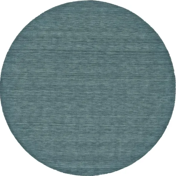 10' Round Wool Hand Woven Stain Resistant Area Rug - Blue And Green