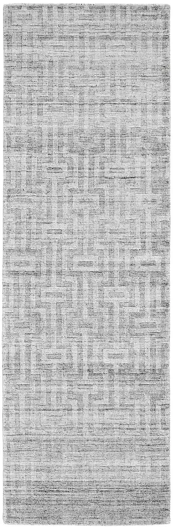 8' Floral Hand Woven Runner Rug - Silver