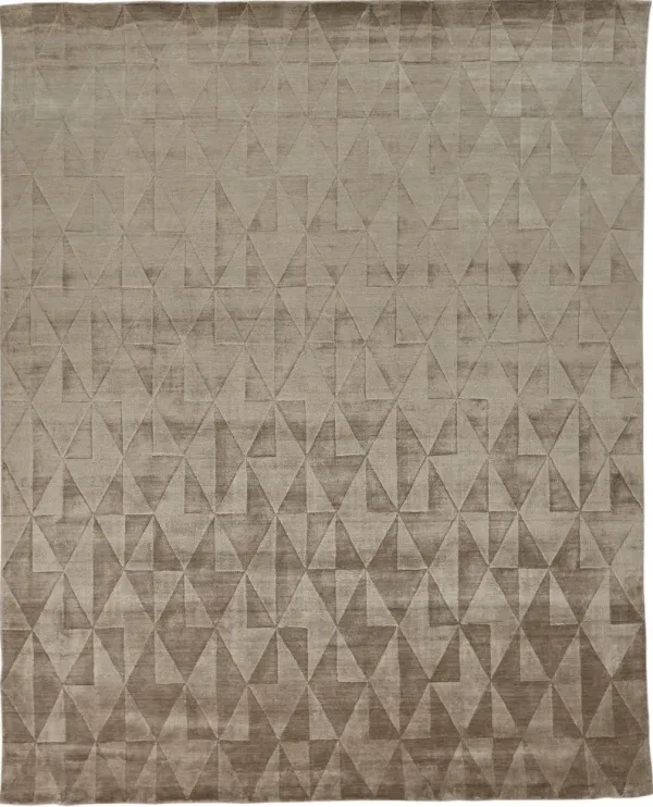 5' x 8' Geometric Hand Woven Area Rug - Taupe